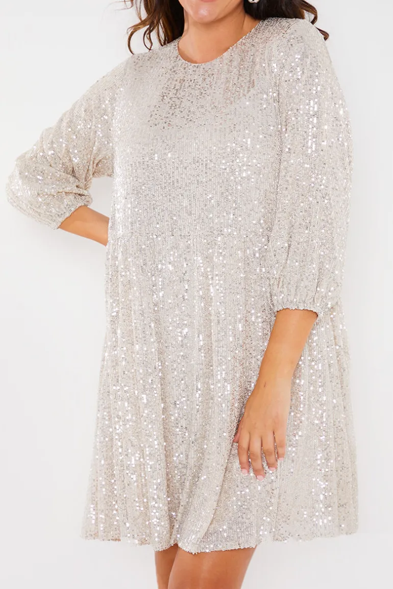 Sequin Smock Mini Dress