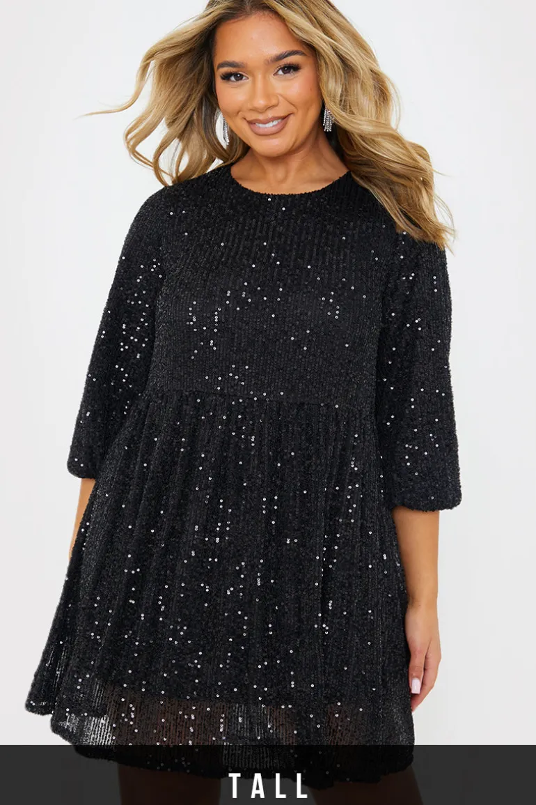 Sequin Smock Mini Dress