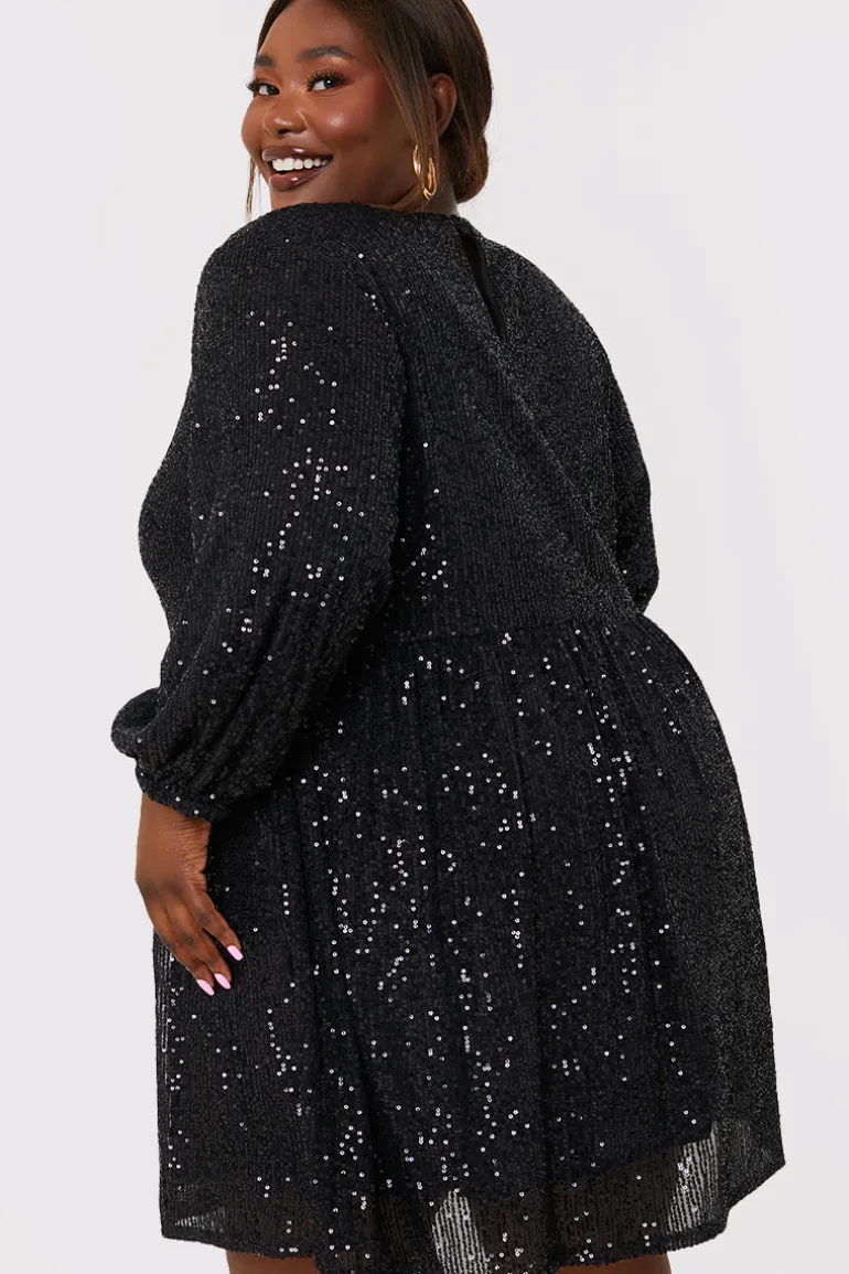 Sequin Smock Mini Dress