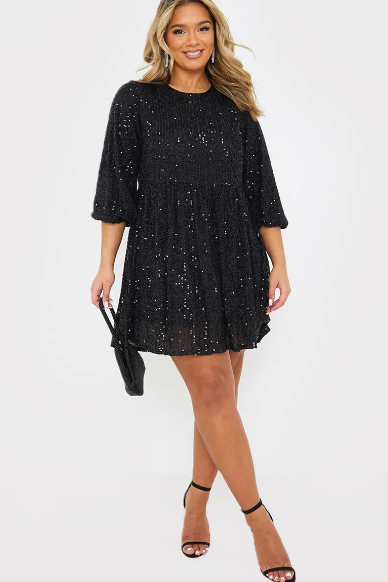 Sequin Smock Mini Dress