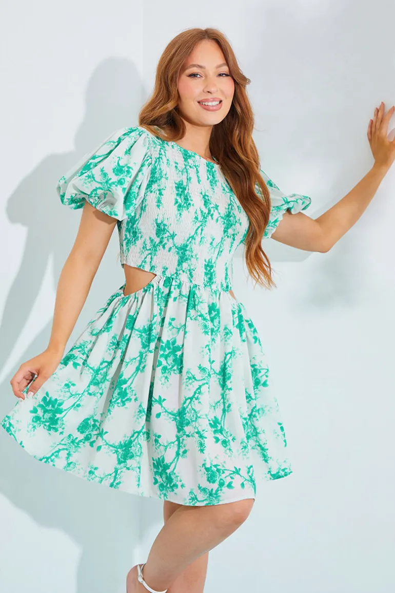 Shirred Bust Mini Dress