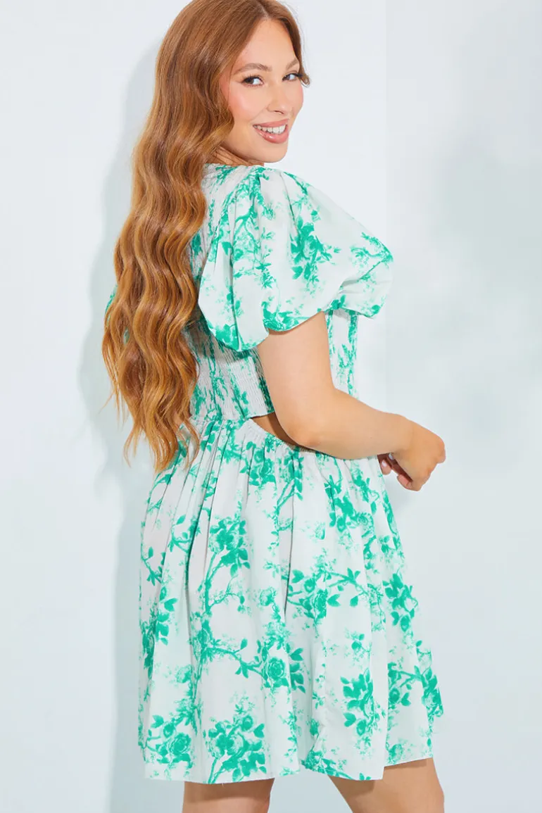 Shirred Bust Mini Dress