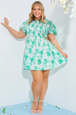 Shirred Bust Mini Dress