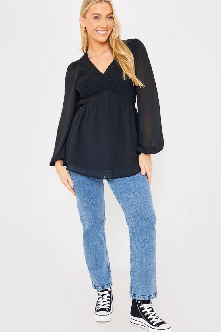 Shirred Bust Smock Top