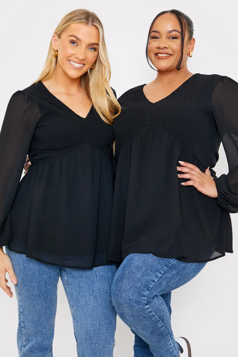 Shirred Bust Smock Top
