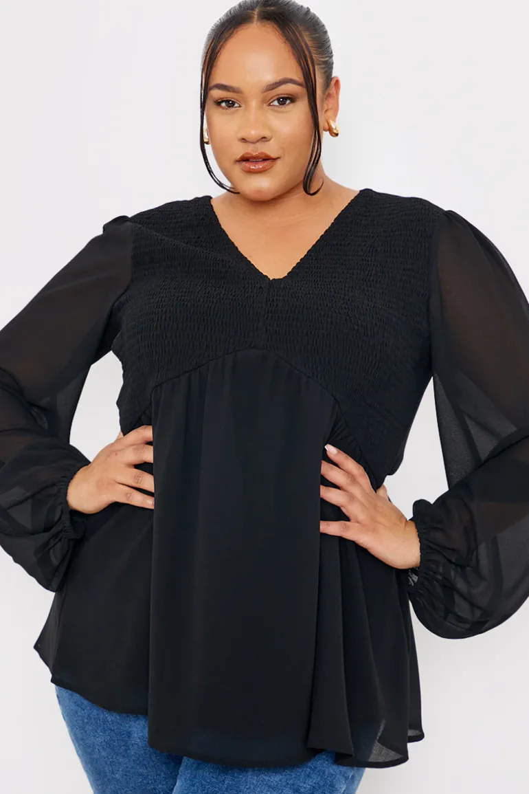 Shirred Bust Smock Top