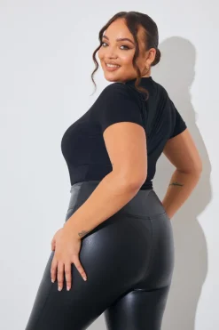 Short Sleeve Double Layer Slinky Bodysuit