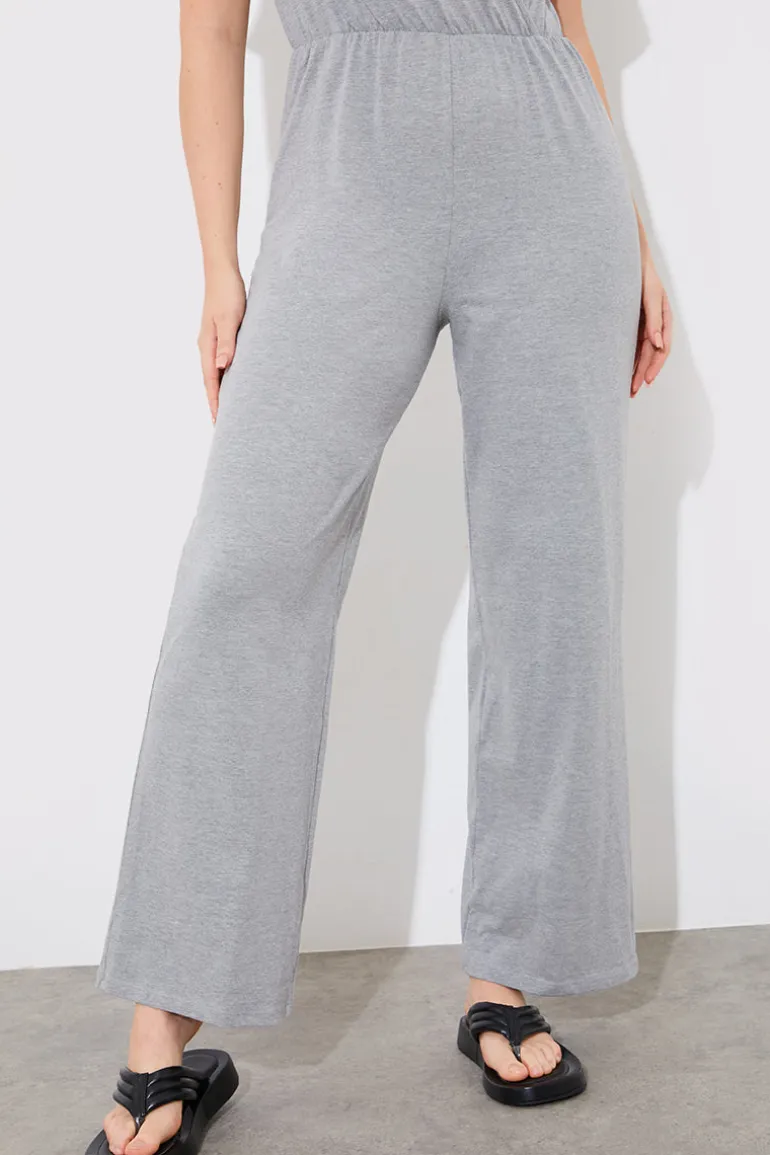 Short Sleeve Wrap Wide Leg Jumpsuit
