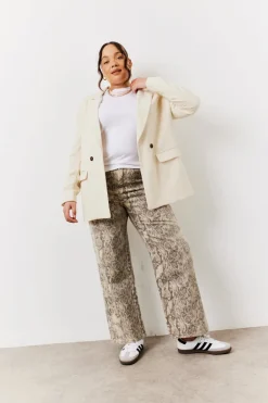 Snake Print Straight Leg Jeans