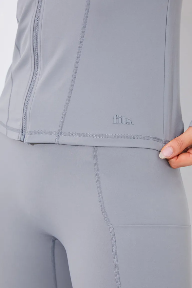 Soft Touch Seam Detail Zip Through Jacket