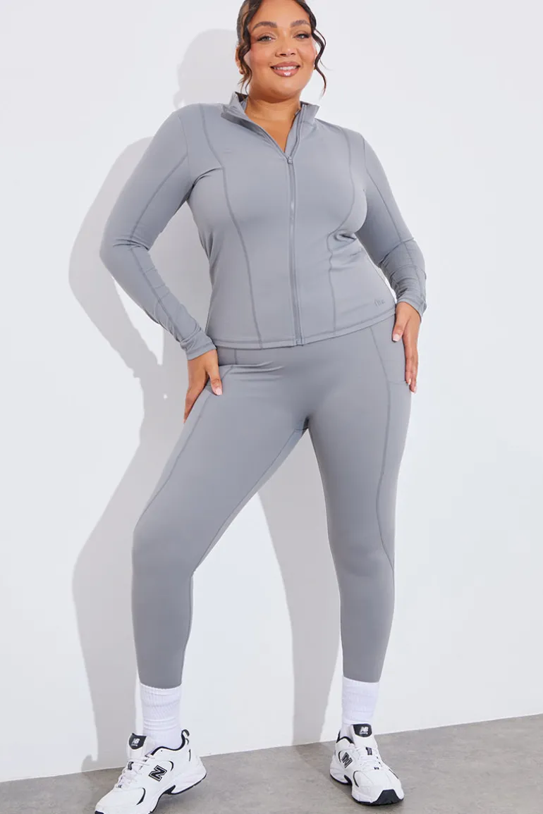 Soft Touch Seam Detail Zip Through Jacket