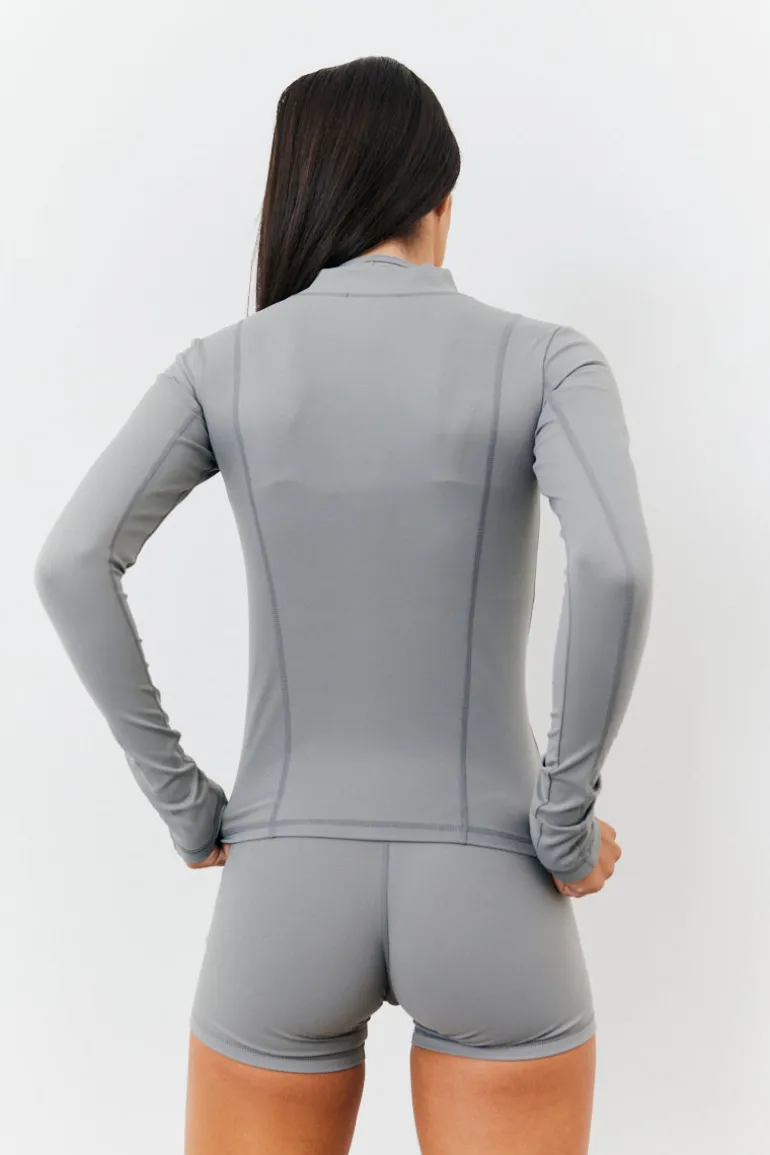 Soft Touch Seam Detail Zip Through Jacket