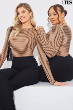 Striped Ribbed Long Sleeve Top