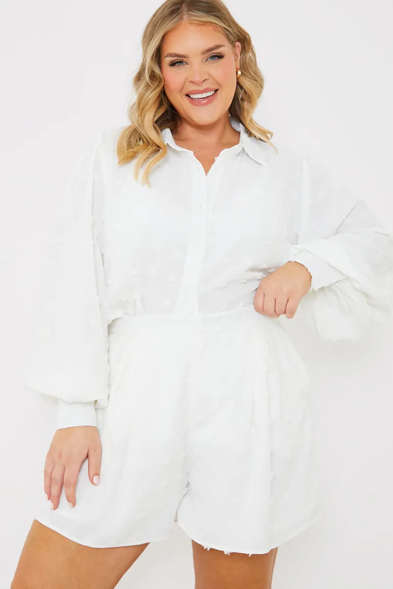 Textured Dobby Detail Co-ord Shorts
