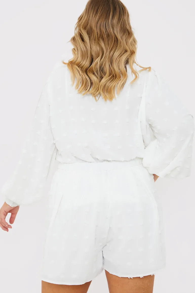 Textured Dobby Detail Co-ord Shorts