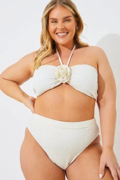 Textured High Waist Bikini Bottoms