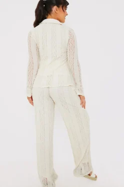 Textured Lace Co-Ord Trousers