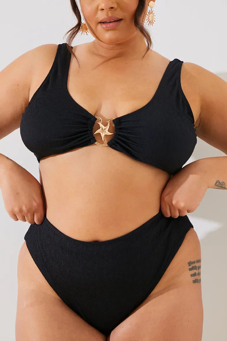 Textured Starfish Detail Bikini Top