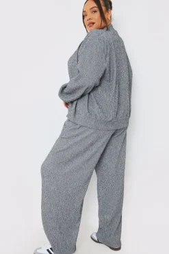 Textured Wide Leg Trousers
