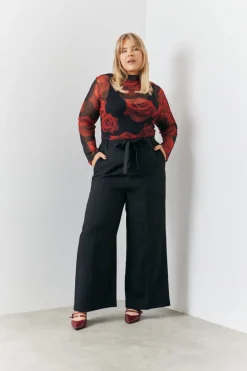 Tie Front Wide Leg Trouser