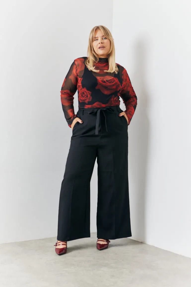 Tie Front Wide Leg Trouser
