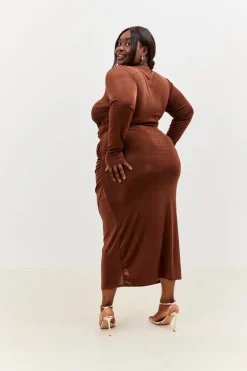 Twist Acetate Slinky Co-Ord Crop Top