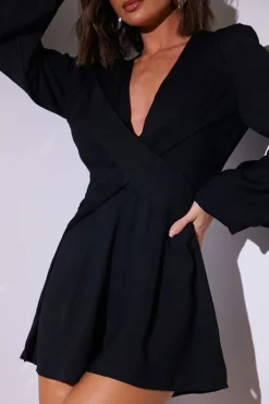 Twist Front Balloon Sleeve Playsuit