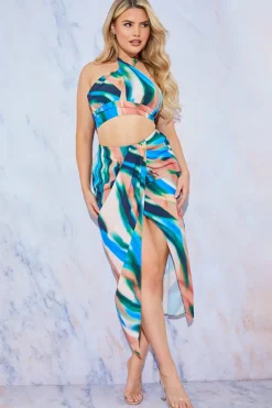 Twist Front Midi Skirt