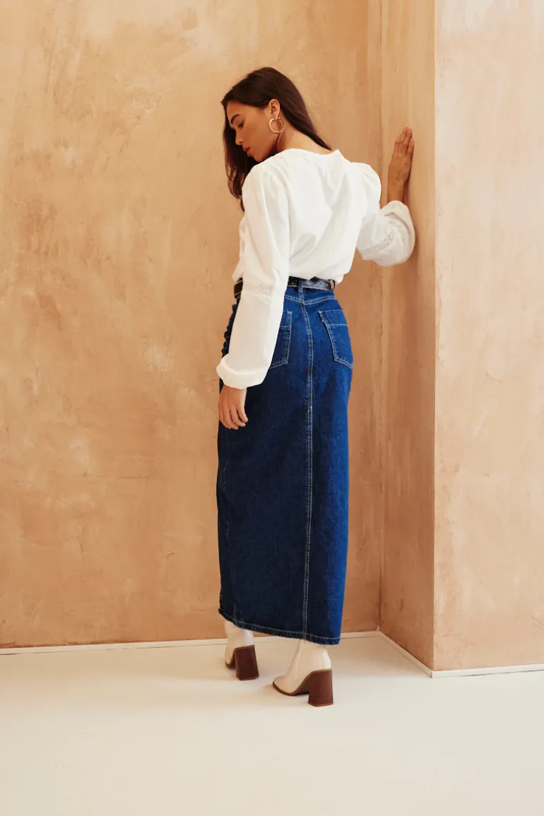V Neck Crochet Insert Blouse