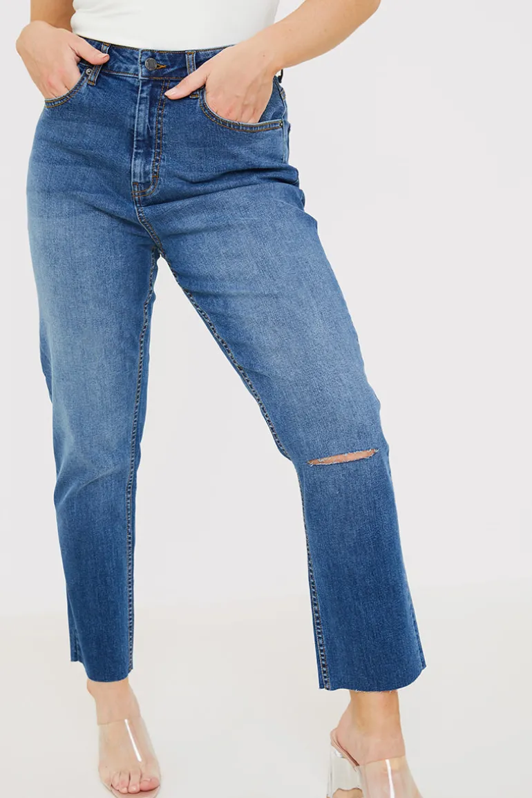 WASH STRETCH STRAIGHT JEANS