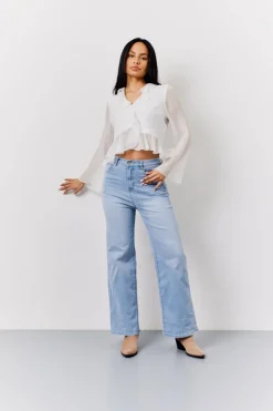 White Chiffon Frill Blouse