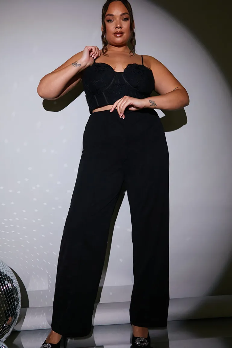 Wide Leg Seam Front Tailored Trouser