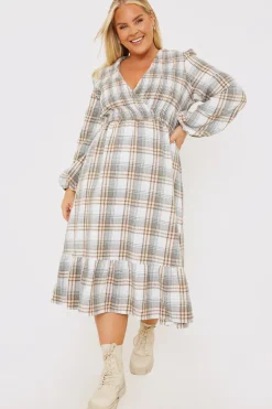 Wrap Front Midi Dress