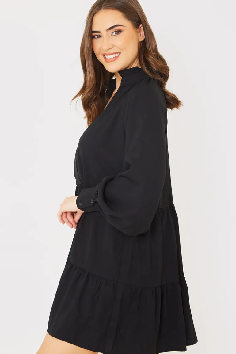 Wrap Front Smock Dress
